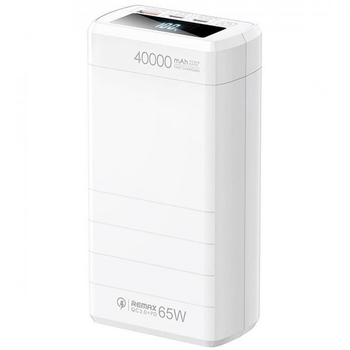 Павербанк повербанк 40000mAh зі швидкою зарядкою 65W PD+QC REMAX RPP-310 Білий