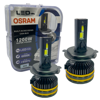 Автомобильные светодиодные LED лампы в фару головного света OSRAM H4 9-32V 6000K 1200W 120000L