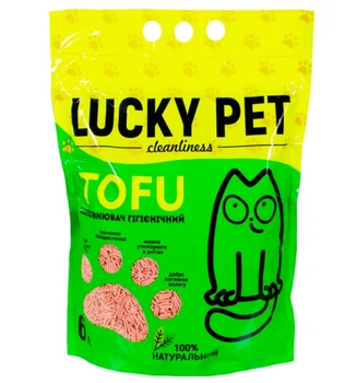 Наполнитель Lucky Pet из тофу для кошачьего туалета, с ароматом лаванды, 6 л.