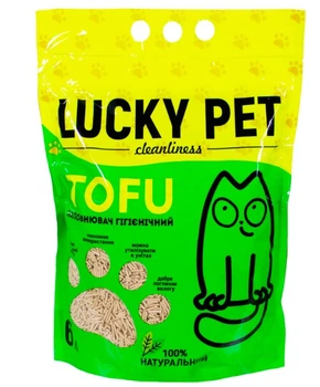 Наполнитель Lucky Pet из тофу для кошачьего туалета, гипоаллергенный, 6 л