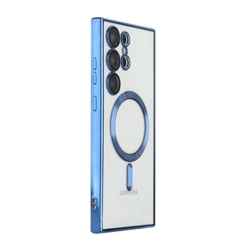 Чехол ударостойкий Wave Metal Color Case with MagSafe + линзы на камеру для Samsung Galaxy S24 FE Sierra Blue