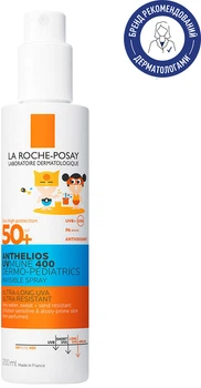 Сонцезахисний легкий спрей Roche-Posay Anthelios UVA 400 Dermo Pediatrics для чутливої та схильної до подразнень шкіри дітей SPF50+ 200 мл (3337875886055)