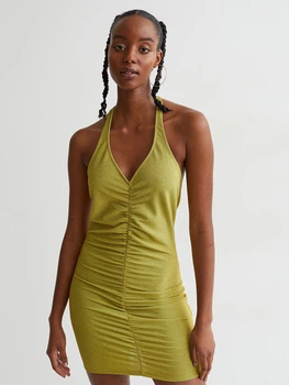 Сукня жіноча H&M 061052293 XS Салатовий/Золотистий (6666000334473)