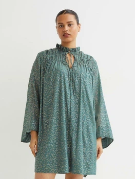 Сукня жіноча H&M 061031994_green S Бірюзовий/Золотистий візерунок (6666000334305)