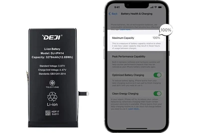 Смарт-акумулятор DEJI (3279 mAh) для iPhone 14 - відображає поточну і максимальну ємність