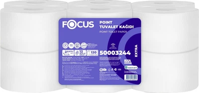 Туалетний папір Focus Джамбо-рулон Extra centerfeed 120 м 2 шари 12 рулонів (8690536064922)