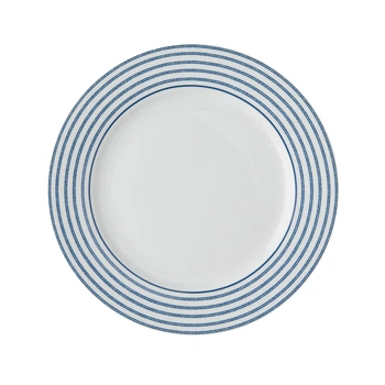 Порцелянова тарілка Laura Ashley BLUEPRINT, 20 см, біла в синю смужку (178262)