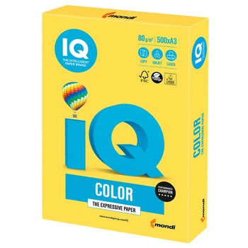 Бумага Mondi IQ Color А3 80 г/м2 CY39 насыщенный ярко желтый 500 листов