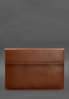 Чехол-конверт с магнитом для MacBook 14, натуральная кожа, светло-коричневый(BB_30003461)