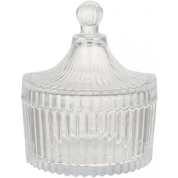 Цукорниця скляна "Crystal Glass" 250мл зі скляною кришкою (111613)