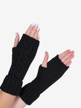 Мітенки жіночі в'язані Malisa Мокко 10-5049-MN-218 One Size Чорні