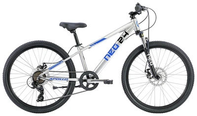Велосипед 24" Apollo NEO Disc+ 7s boys Brushed alloy / Blue / Black (SKD-45-04)