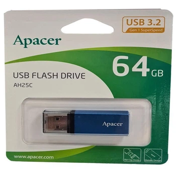 Флеш память 64Gb Apacer AH25C Blue USB3.2 (58453)