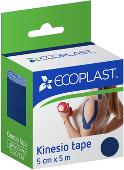 Кінезіо тейп ECOPLAST 5 см х 5 м Темно-синій (4752256001169)