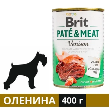 Влажный корм Brit Care Pate&Meat для собак с олениной 400 г (8595602557486)