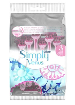 Одноразові станки для гоління (Бритви) жіночі Simply Venus 3 12 шт