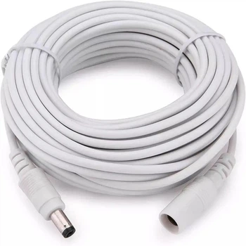 Универсальный кабель удлиннитель питания 12 V белый 10 метров 12В 5.5×2.1mm