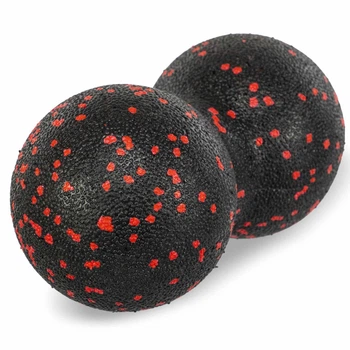 Мяч массажный двойной для мфр и самомассажа Zelart Duoball 1132 размер 16х8 см Black-Red