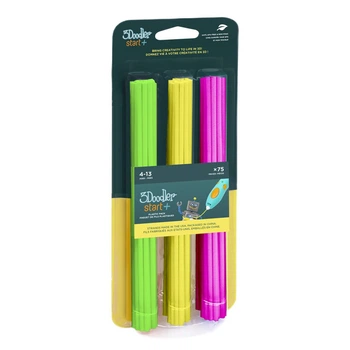 Набір стрижнів для 3D-ручки 3Doodler Start - МІКС (75 шт: зелений, жовтий, рожевий)