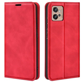 Чехол Taba Retro-Skin для Motorola Moto G32 книжка с визитницей кожа PU красный