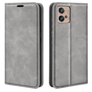 Чехол Taba Retro-Skin для Motorola Moto G32 книжка с визитницей кожа PU серый