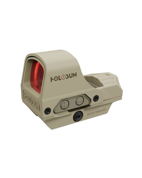 Коліматорний монокуляр Holosun Open Reflex HS510C-FDE 2MOA із сонячною батареєю на Weaver