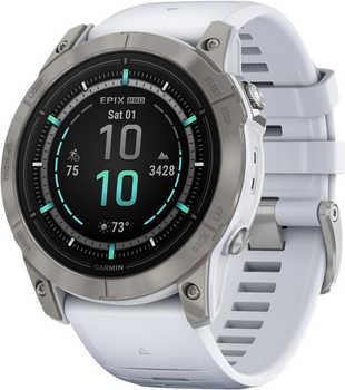 Inteligentny zegarek  Garmin Epix Pro (Gen 2) Sapphire Edition 51 mm Titanium with Whitestone Band (010-02804-11)