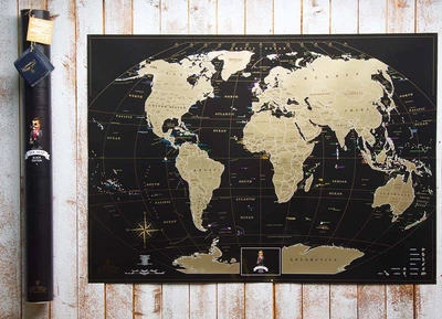 Скретч карта мира My Map Black Edition Черный