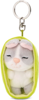 Brelok Nici Green Sleeping Pets pluszowy królik Szary 8 cm + koszyk Zielony (4012390499827)