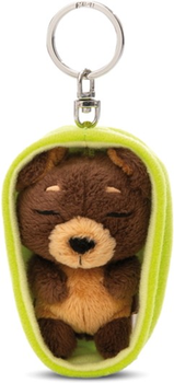 Брелок Nici Green Sleeping Pets плюшевий собачка Коричневий 8 см + кошик Зелений (4012390499902)