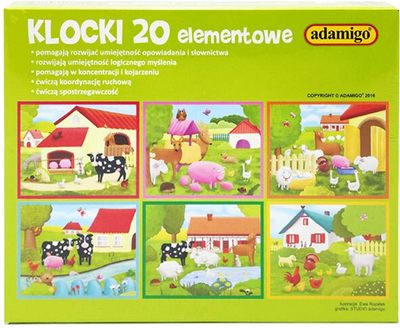 Zestaw klocków Adamigo Edukacyjne 20 elementów (5902410003983)