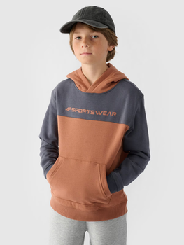 Худі на флісі дитяче 4F SWEATSHIRT M1222 158 Оранжевий 4FJWAW24TSWSM1222-65S