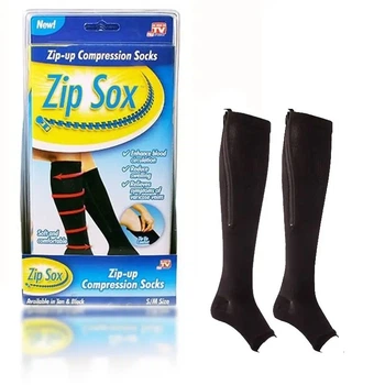 Компрессионные гольфы на молнии Zip Sox уменьшение отечности ног Черные