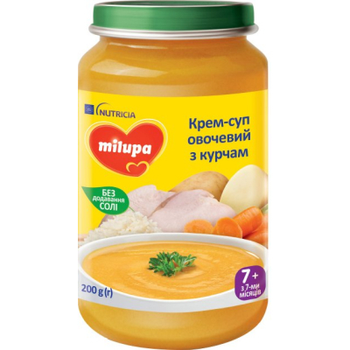 Дитяче пюре Milupa суп овочевий з курчам, 200 гр (5900852045257)