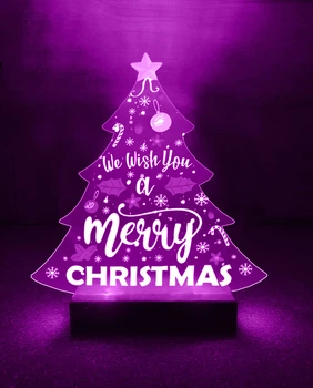 Новогодний ночник Ёлка Merry Christmas (дизайн 36.2)