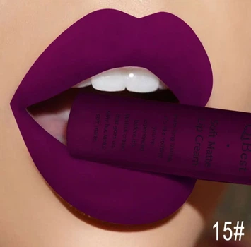 Губная помада QiBEST №15 Soft Matte Бордовая водостойкая матовая
