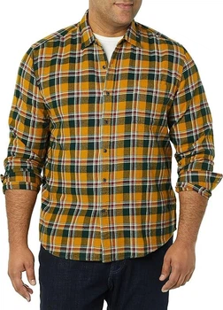 Фланельна сорочка Amazon Essentials Long-Sleeve Flannel Shirt Color: Black Tobacco Brown Plaid M