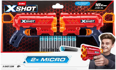 Набір швидкострільних бластерів Zuru X-Shot Excel Double Micro 2.0 16 патронів (36727R) (193052063601)