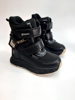 Зимние термо ботинки для девочки Bl&Kl 01384 С black черные р.28-18.3 см