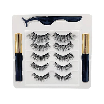 Набір вій Magnetic Eylashes 5 пар + 2 магнітні підводки + пінцет 001N