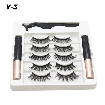 Набор ресниц Magnetic Eylashes 5 пар + 2 магнитные подводки + пинцет Y3