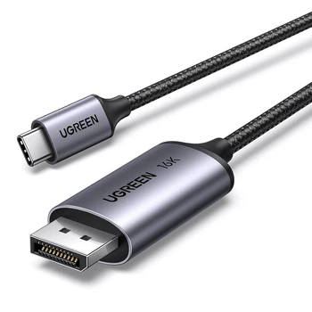Кабель Ugreen USB Type-C to DisplayPort 2.1 6k 30hz 10k 60hz 8k 120hz 4k 240hz 2 м Grey (CM707)