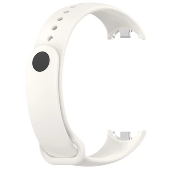Силіконовий ремінець Original Design MiJobs для фітнес браслета Xiaomi Mi Band 8/9/10 Білий з металевим кріпленням (mrk3950)