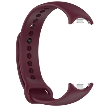 Силіконовий ремінець Original Design MiJobs для фітнес браслета Xiaomi Mi Band 8/9/10 Marsala (12) з металевим кріпленням (mrk3951)