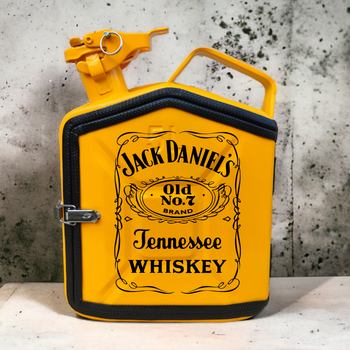 Подарочная канистра мини-бар с дозаправкой 5л Jack Daniels, uwest, Желтая