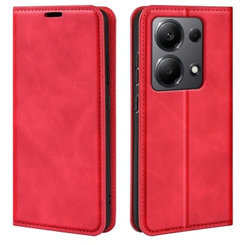Чехол Taba Retro-Skin для Xiaomi Redmi Note 13 книжка с визитницей кожа PU красный