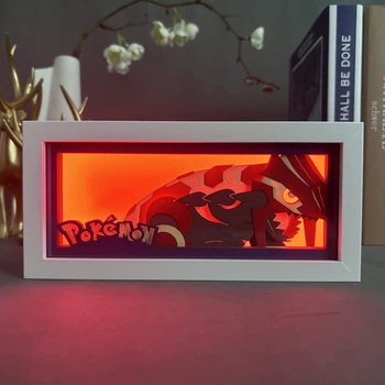 Светильник многослойный с 3D эффектом Гроудон led лампа из аниме Покемон / Pokemon