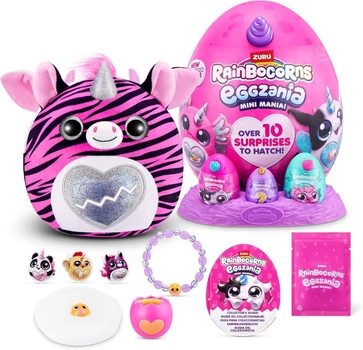 М'яка іграшка Рейнбокорнс Егзанія Зебра Rainbocorns Eggzania Mini Mania Zebra Plush Surprise