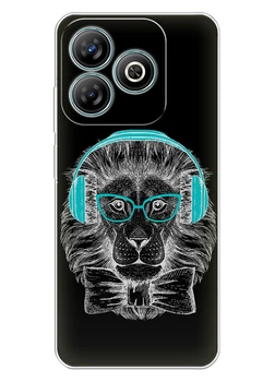 Чорний силіконовий чохол iSwag для Nubia V60 Design з малюнком - Лев (ISNV60D59)