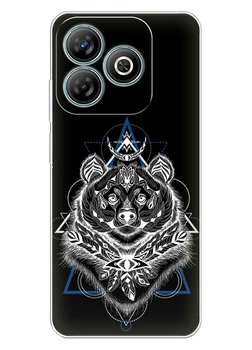 Чорний силіконовий чохол iSwag для Nubia V60 Design з малюнком - Ведмідь індіанець (ISNV60D61)